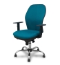 Piqueras y Crespo Silla Jorquera respaldo bali verde petr?leo asiento bali verde petr?leo base cromada y ruedas parqu