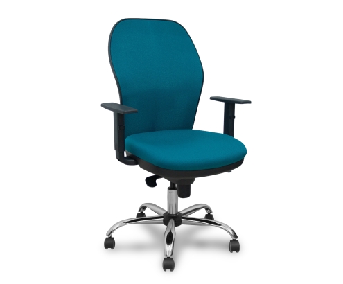 Piqueras y Crespo Silla Jorquera respaldo bali verde petr?leo asiento bali verde petr?leo base cromada y ruedas parqu