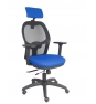 Piqueras y Crespo Silla Jorquera traslack malla negra asiento bali azul brazos 3D cabecero regulable