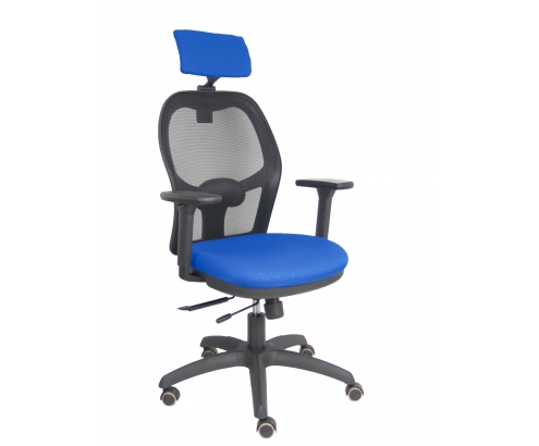 Piqueras y Crespo Silla Jorquera traslack malla negra asiento bali azul brazos 3D cabecero regulable