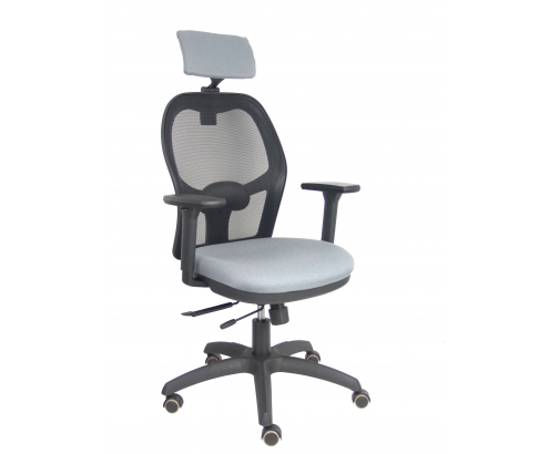 Piqueras y Crespo Silla Jorquera traslack malla negra asiento bali gris brazos 3D cabecero regulable