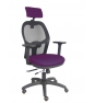 Piqueras y Crespo Silla Jorquera traslack malla negra asiento bali morado brazos 3D cabecero regulable