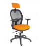 Piqueras y Crespo Silla Jorquera traslack malla negra asiento bali naranja brazos 3D cabecero regulable