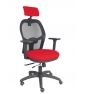 Piqueras y Crespo Silla Jorquera traslack malla negra asiento bali rojo brazos 3D cabecero regulable