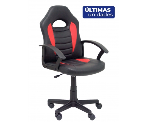 Piqueras y Crespo Silla juvenil gaming Mohedas similpiel negro y rojo