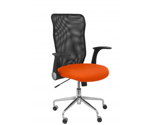 Piqueras y Crespo Silla Minaya respaldo malla negro asiento bali naranja oscuro