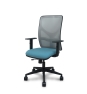 Piqueras y Crespo Silla Motilla traslack malla gris asiento bali azul cielo brazos 1D base piramidal ruedas 65mm