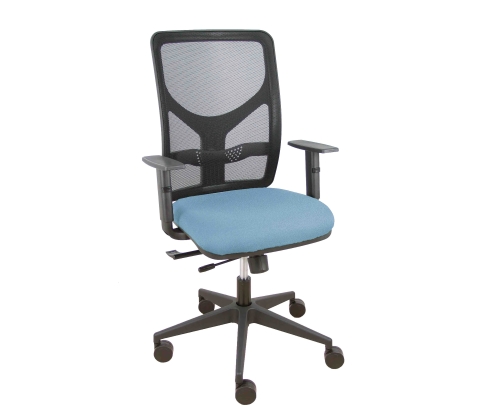 Piqueras y Crespo Silla Motilla traslack malla negra asiento bali azul cielo brazo regulable