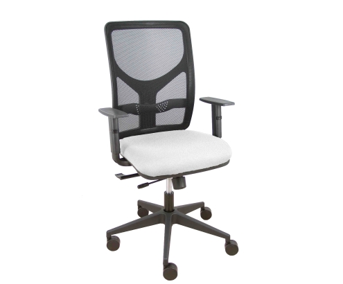 Piqueras y Crespo Silla Motilla traslack malla negra asiento bali blanco brazo regulable