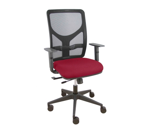 Piqueras y Crespo Silla Motilla traslack malla negra asiento bali granate brazo regulable