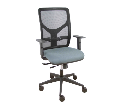 Piqueras y Crespo Silla Motilla traslack malla negra asiento bali gris brazo regulable