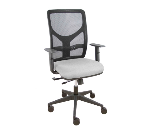 Piqueras y Crespo Silla Motilla traslack malla negra asiento bali gris claro brazo regulable