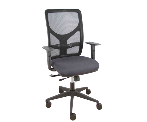 Piqueras y Crespo Silla Motilla traslack malla negra asiento bali gris oscuro brazo regulable