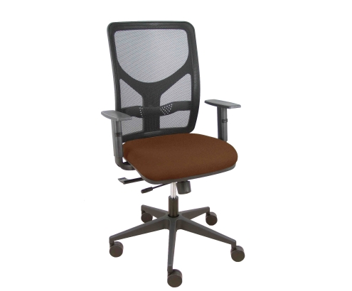 Piqueras y Crespo Silla Motilla traslack malla negra asiento bali marr?n oscuro brazo regulable