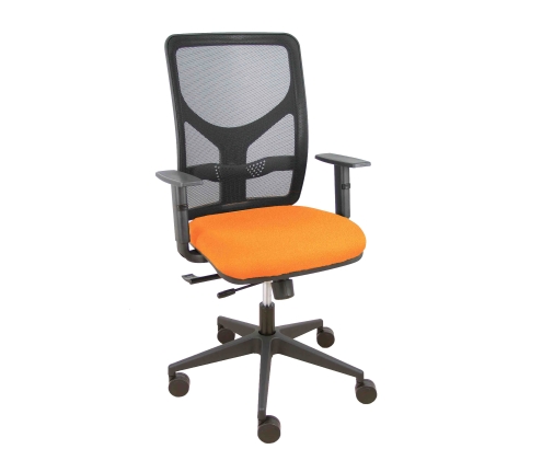 Piqueras y Crespo Silla Motilla traslack malla negra asiento bali naranja brazo regulable