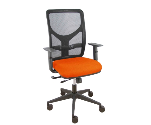 Piqueras y Crespo Silla Motilla traslack malla negra asiento bali naranja oscuro brazo regulable