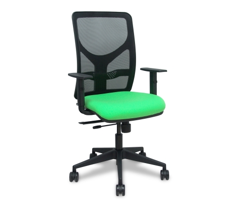 Piqueras y Crespo Silla Motilla traslack malla negra asiento bali pistacho brazo regulable