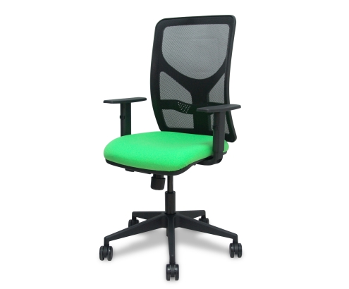 Piqueras y Crespo Silla Motilla traslack malla negra asiento bali pistacho brazo regulable