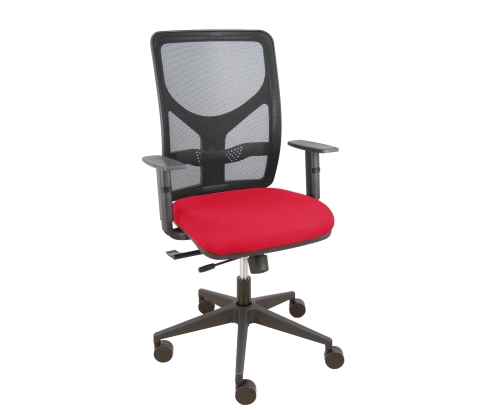 Piqueras y Crespo Silla Motilla traslack malla negra asiento bali rojo brazo regulable