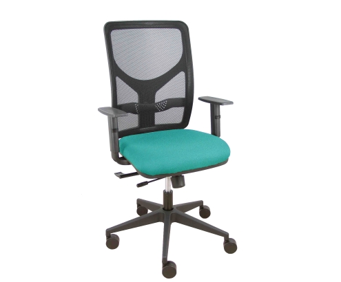 Piqueras y Crespo Silla Motilla traslack malla negra asiento bali turquesa brazo regulable