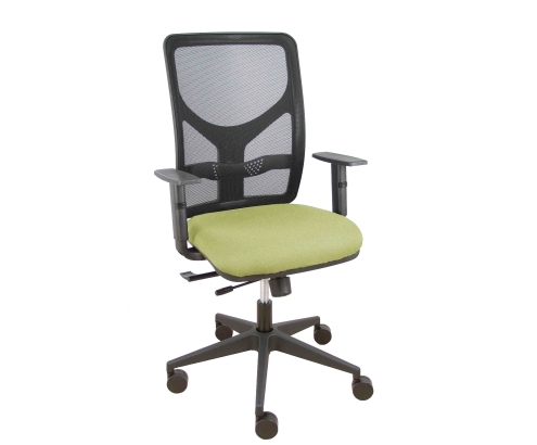 Piqueras y Crespo Silla Motilla traslack malla negra asiento bali verde oliva brazo regulable