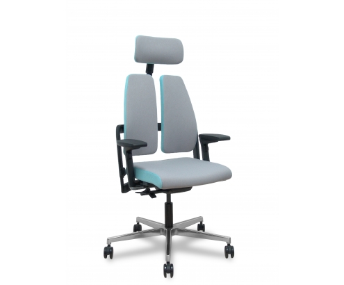 Piqueras y Crespo Silla Xilium Duo traslak X-move era gris y azul brazo 4D cabecero 2D