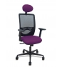 Piqueras y Crespo Silla Zulema sincro malla negra asiento bali morado brazos 2D ruedas 65mm cabecero