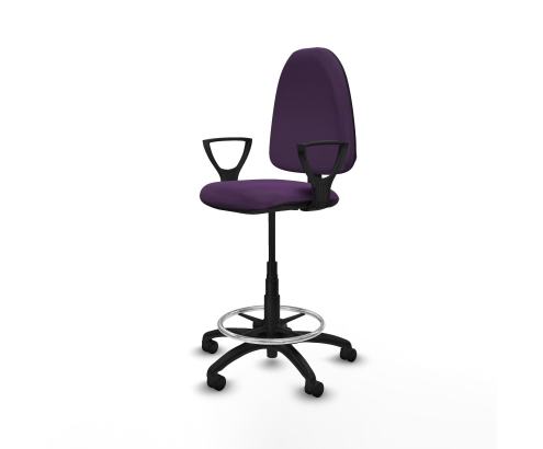 Piqueras y Crespo Taburete A?na CP bali morado brazos fijos base poliamida ruedas nailon 50mm