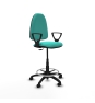 Piqueras y Crespo Taburete A?na CP similpiel turquesa brazos fijos base poliamida ruedas nailon 50mm