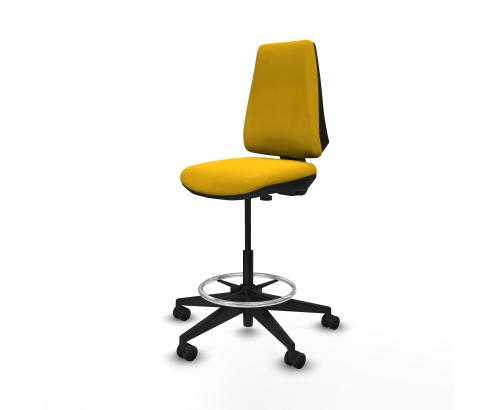 Piqueras y Crespo Taburete Elche CP bali amarillo base piramidal ruedas 65mm nailon