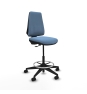Piqueras y Crespo Taburete Elche CP bali azul cielo base piramidal ruedas 65mm nailon