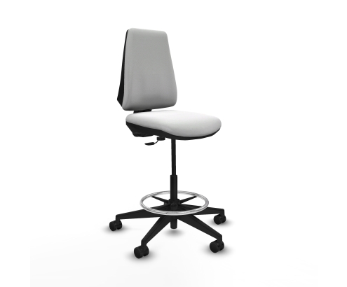 Piqueras y Crespo Taburete Elche CP bali blanco base piramidal ruedas 65mm nailon