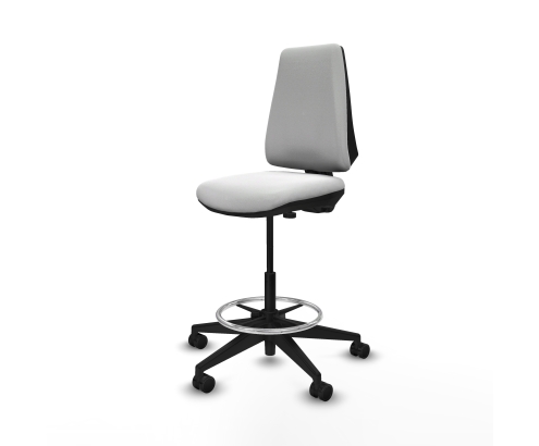 Piqueras y Crespo Taburete Elche CP bali blanco base piramidal ruedas 65mm nailon