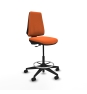 Piqueras y Crespo Taburete Elche CP bali naranja base piramidal ruedas 65mm nailon