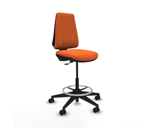 Piqueras y Crespo Taburete Elche CP bali naranja base piramidal ruedas 65mm nailon