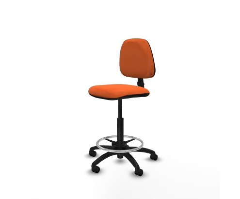Piqueras y Crespo Taburete Isso CP bali naranja sin brazos base poliamida ruedas nailon 50mm