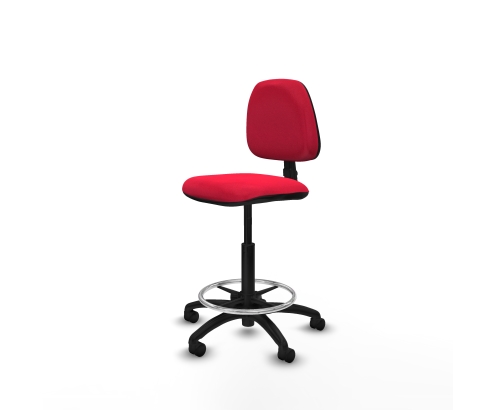 Piqueras y Crespo Taburete Isso CP bali rojo sin brazos base poliamida ruedas nailon 50mm