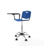 Piqueras y Crespo Taburete Robledo giratorio pl?stico azul brazo con pala diestros base cromada ruedas nailon 50mm