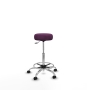 Piqueras y Crespo Tolosa giratorio similpiel morado base cromada ruedas engomadas 50mm aro cromado