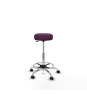 Piqueras y Crespo Tolosa giratorio similpiel morado base cromada ruedas engomadas 50mm aro cromado