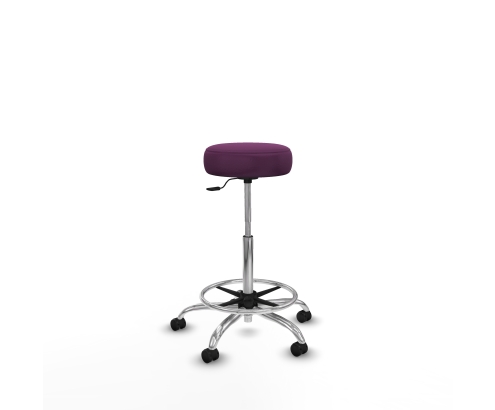 Piqueras y Crespo Tolosa giratorio similpiel morado base cromada ruedas engomadas 50mm aro cromado