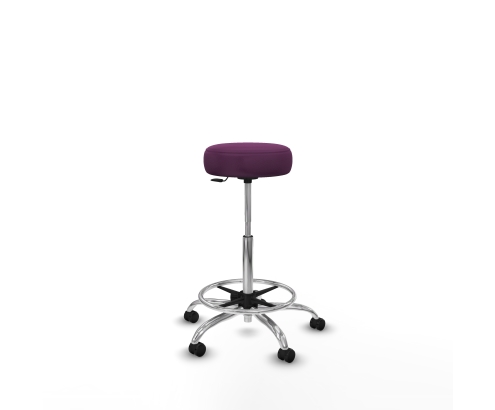 Piqueras y Crespo Tolosa giratorio similpiel morado base cromada ruedas engomadas 50mm aro cromado