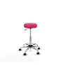 Piqueras y Crespo Tolosa giratorio similpiel rosa base cromada ruedas engomadas 50mm aro cromado