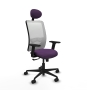 Piqueras y Crespo Zulema sincro malla blanca bali morado brazos 2D base nailon cabecero fijo ruedas 65mm nailon