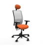 Piqueras y Crespo Zulema sincro malla blanca bali naranja brazos 2D base nailon cabecero fijo ruedas 65mm nailon