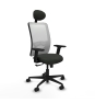 Piqueras y Crespo Zulema sincro malla blanca bali negro brazos 2D base nailon cabecero fijo ruedas 65mm nailon