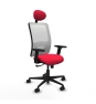 Piqueras y Crespo Zulema sincro malla blanca bali rojo brazos 2D base nailon cabecero fijo ruedas 65mm nailon