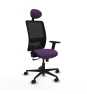 Piqueras y Crespo Zulema sincro malla negra bali morado brazos 2D base nailon cabecero fijo ruedas 65mm nailon
