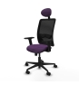 Piqueras y Crespo Zulema sincro malla negra bali morado brazos 2D base nailon cabecero fijo ruedas 65mm nailon
