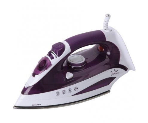 PLANCHA DE VAPOR JATA 2400W GOLPE VAPOR 160G VAPOR VERTICAL DEPOSITO AGUA TRANSLUCIDO SUELA ACERO INOX ANTICAL PERMANENTE PL225